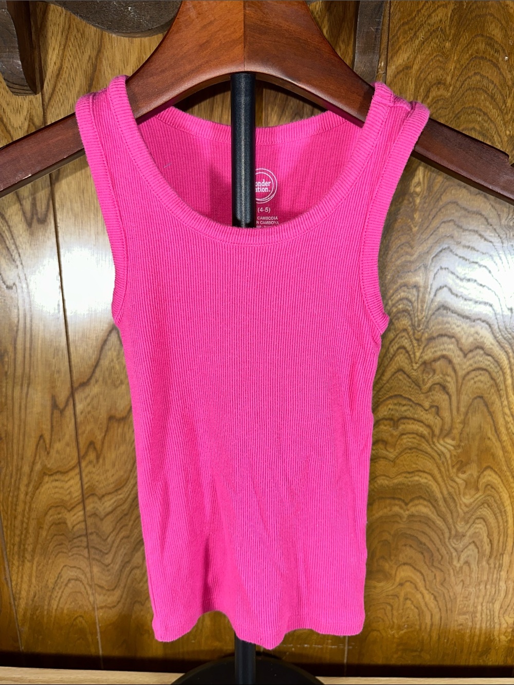 🎉wonder nation Hot Pink Ribbed Tank Top. D317